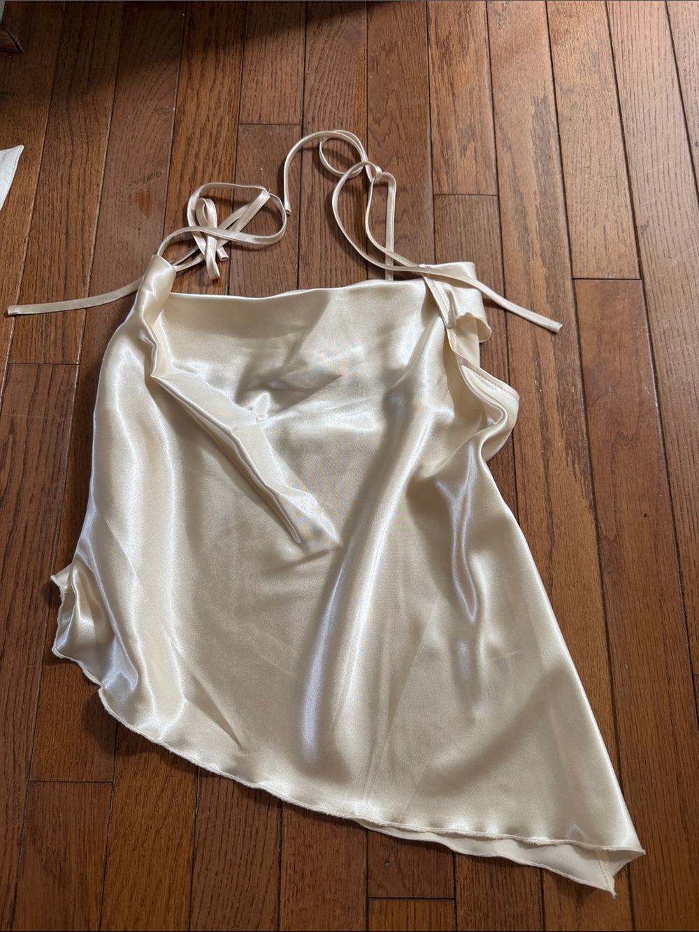 Women’s Satin Cowl Neck Slip Top - Cream
